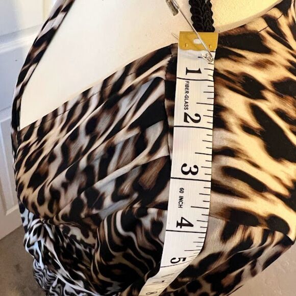 East fifth, large cross wrap dress, leopard print with belt. large size dress - Picture 7 of 8